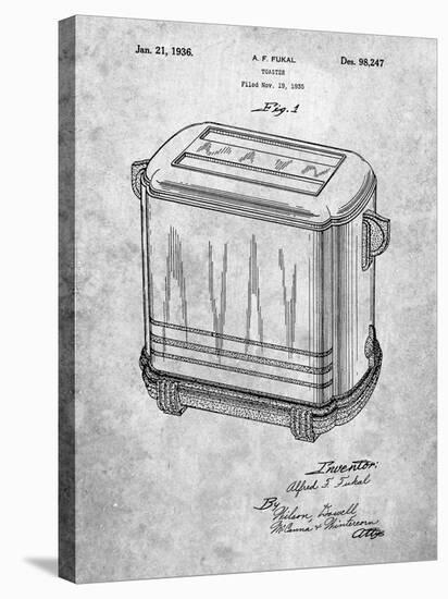 Toaster Patent Art-Cole Borders-Stretched Canvas