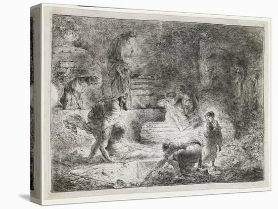 Tobit Burying the Dead, C. 1650-Giovanni Benedetto Castiglione-Premier Image Canvas