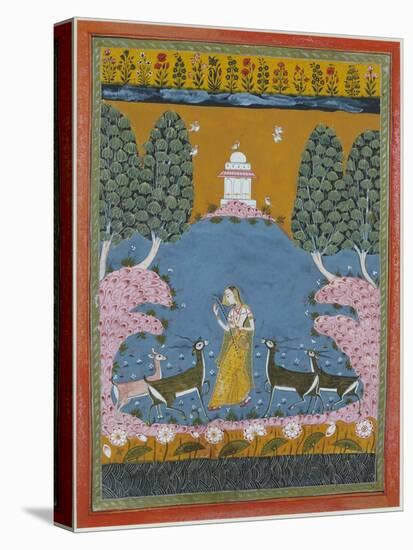 Todi Ragini Playing the Vina to Four Deer-null-Premier Image Canvas