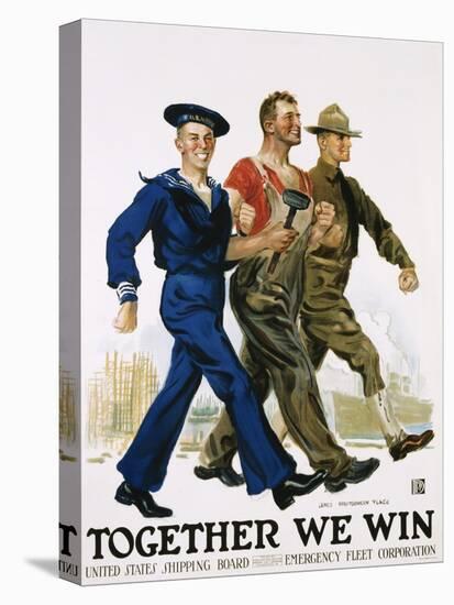 Together We Win Poster-James Montgomery Flagg-Premier Image Canvas