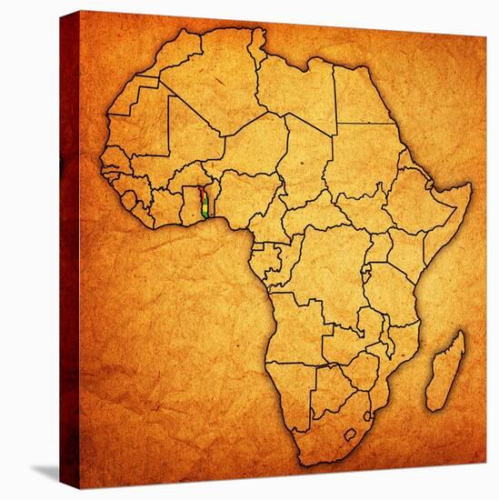 Togo on Actual Map of Africa-michal812-Stretched Canvas