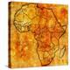 Togo on Actual Map of Africa-michal812-Stretched Canvas