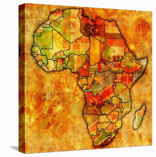 Togo on Actual Map of Africa-michal812-Stretched Canvas