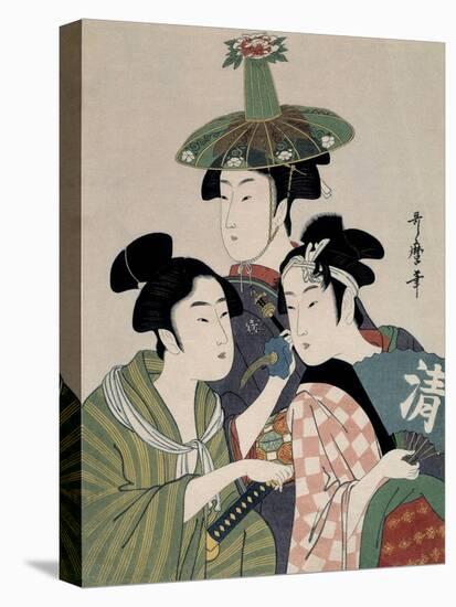 Tôjin, shishi, sumô, 1793-Kitagawa Utamaro-Premier Image Canvas