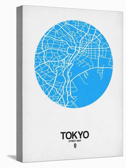 Tokyo Street Map Blue-NaxArt-Stretched Canvas