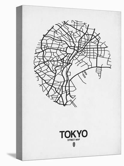 Tokyo Street Map White-null-Stretched Canvas