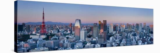 Tokyo Tower and Mt; Fuji from Shiodome, Tokyo, Japan-Jon Arnold-Premier Image Canvas