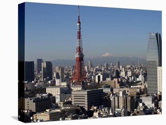 Tokyo Tower, City Skyline and Mount Fuji Beyond, Tokyo, Japan, Asia-Olivier Goujon-Premier Image Canvas