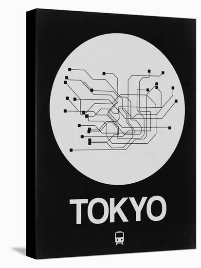 Tokyo White Subway Map-NaxArt-Stretched Canvas