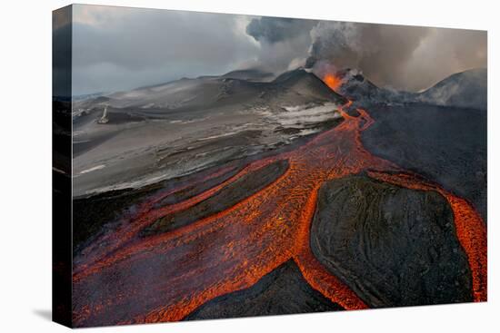 Tolbachik Volcano Erupting with Lava Flowing Down the Mountain Side-Sergey Gorshkov-Premier Image Canvas