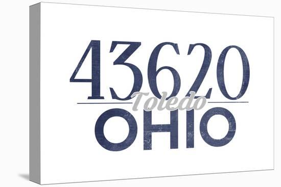 Toledo, Ohio - 43620 Zip Code (Blue)-Lantern Press-Stretched Canvas