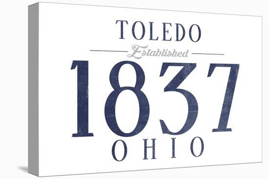 Toledo, Ohio - Established Date (Blue)-Lantern Press-Stretched Canvas