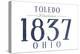 Toledo, Ohio - Established Date (Blue)-Lantern Press-Stretched Canvas