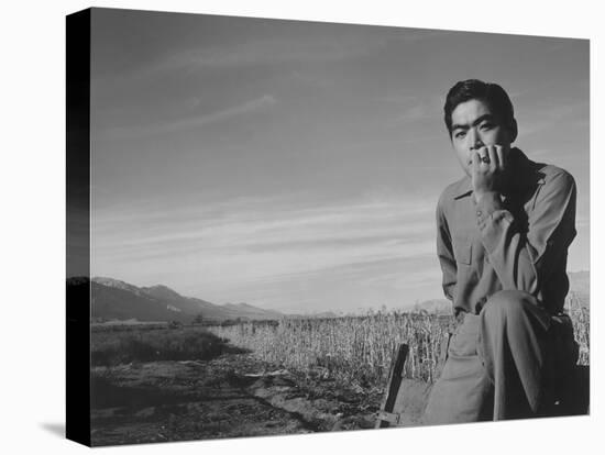 Tom Kobayashi at Manzanar Relocation Center, California, 1943-Ansel Adams-Premier Image Canvas