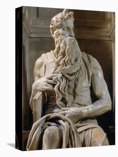 Tomb of Giulio II: Moses, by Buonarroti Michelangelo, 1513, 16th Century, Marble-Michelangelo Buonarroti-Premier Image Canvas