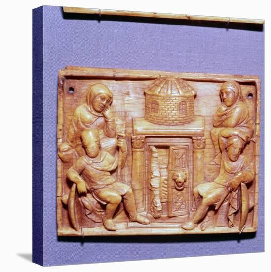 Tomb of Jesus on Easter Morning, Wood Panel, Byzantine casket, 5th century-Unknown-Premier Image Canvas