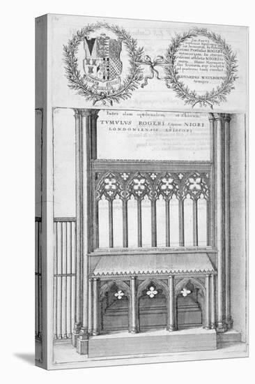 Tomb of Roger Niger, Bishop of London, in Old St Paul's Cathedral, 1656-Wenceslaus Hollar-Premier Image Canvas