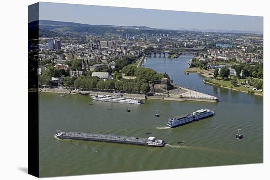 Tongue of Land at Deutsches Eck (German Corner), Koblenz, Rhineland-Palatinate, Germany, Europe-Hans-Peter Merten-Premier Image Canvas