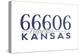 Topeka, Kansas - 66606 Zip Code (Blue)-Lantern Press-Stretched Canvas