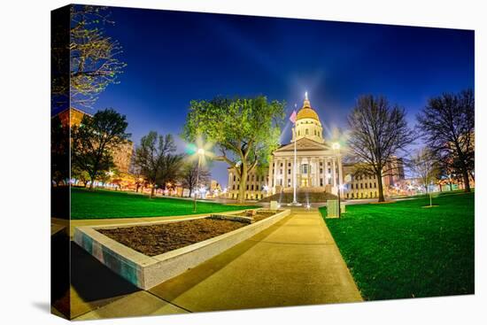 Topeka Kansas Downtown at Night-digidreamgrafix-Premier Image Canvas