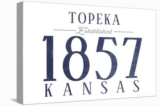 Topeka, Kansas - Established Date (Blue)-Lantern Press-Stretched Canvas