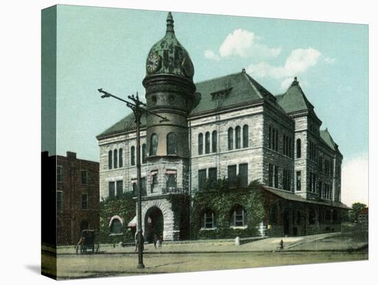 Topeka, Kansas - Exterior View of Rock Island Depot-Lantern Press-Stretched Canvas