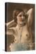 Topless Woman with Feather Boa-null-Stretched Canvas