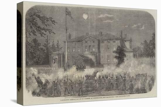 Torchlight Demonstration of Firemen at Fredericton, New Brunswick-null-Premier Image Canvas