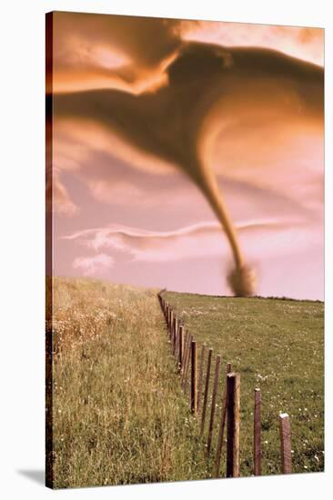 Tornado On Field-null-Stretched Canvas