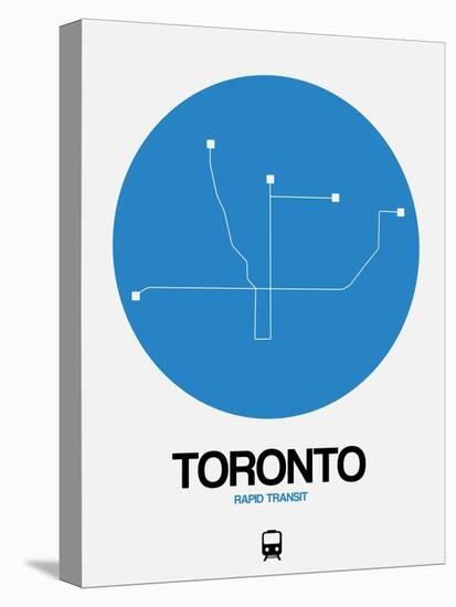 Toronto Blue Subway Map-NaxArt-Stretched Canvas
