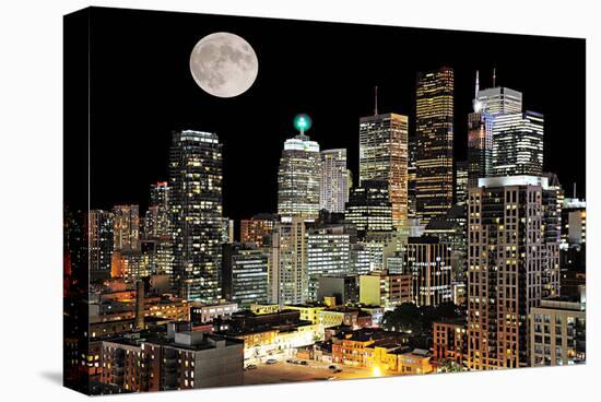 Toronto City Center at Night-null-Stretched Canvas