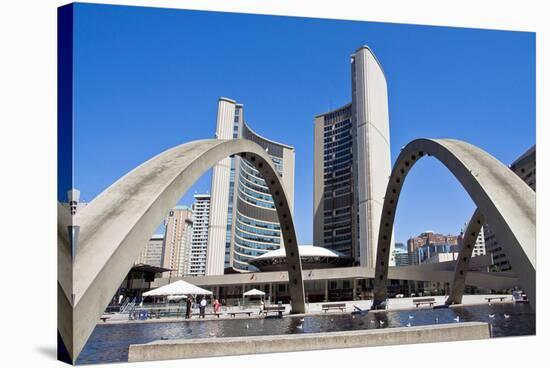 Toronto City Hall & Fountain-null-Stretched Canvas