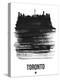 Toronto Skyline Brush Stroke - Black-NaxArt-Stretched Canvas