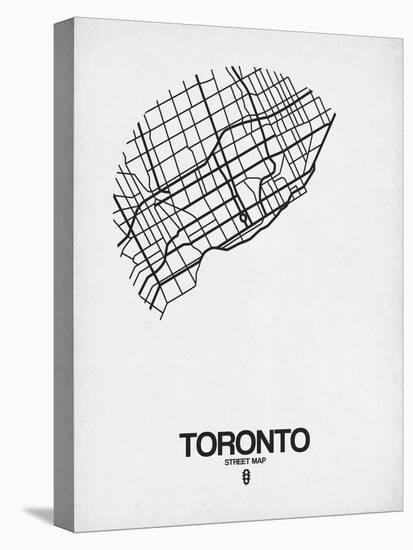 Toronto Street Map White-NaxArt-Stretched Canvas