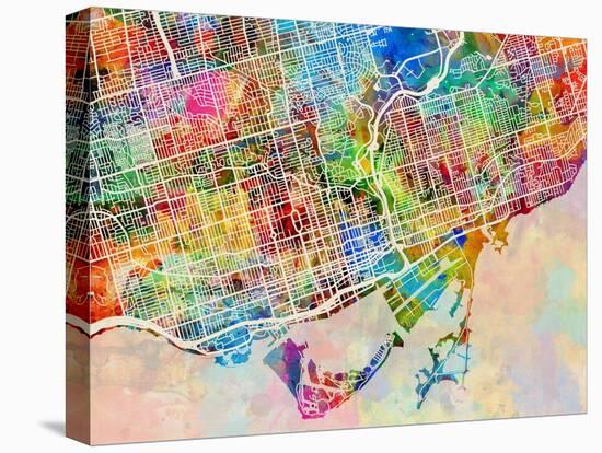 Toronto Street Map-Tompsett Michael-Stretched Canvas