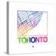 Toronto Watercolor Street Map-NaxArt-Stretched Canvas