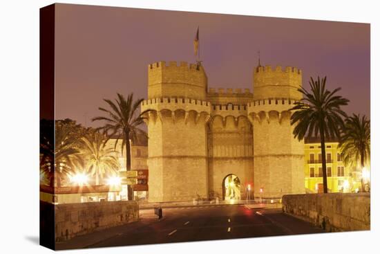 Torres De Serranos City Gate at Dusk, Valencia, Comunidad Valencia, Spain, Europe-Markus Lange-Premier Image Canvas