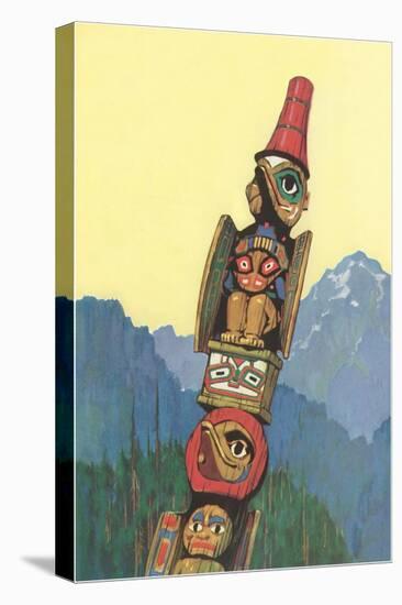 Totem Pole and Mountains-null-Premier Image Canvas