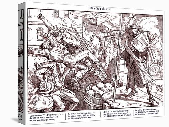 Totentanz 1848: Death leads revolutionary citizens-Alfred Rethel-Premier Image Canvas
