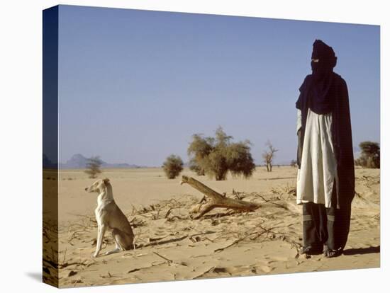 Touareg Tribesman and His Hunting Dog-John Warburton-lee-Premier Image Canvas