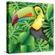 Toucan in the Green Bush Illustration-Daniel Cole-Stretched Canvas