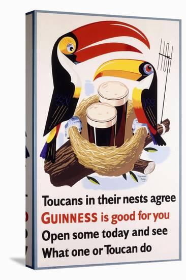 Toucans in their Nests Agree Guinness Is Good for You, 1957 (Lithograph in Colours)-null-Premier Image Canvas