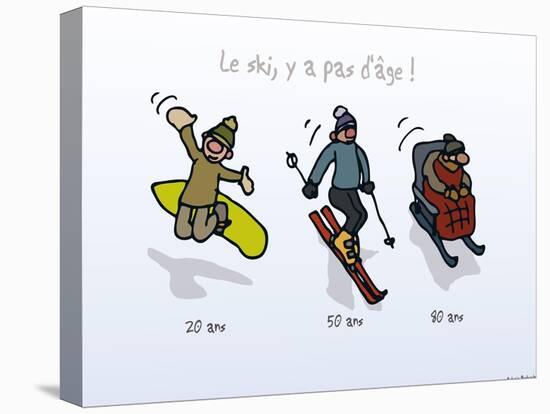 Touchouss - Le ski, il n'y a pas d'âge-Sylvain Bichicchi-Stretched Canvas