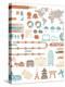 Tourism Infographic Set With Colorful Icons Design Elements-kusuriuri-Stretched Canvas