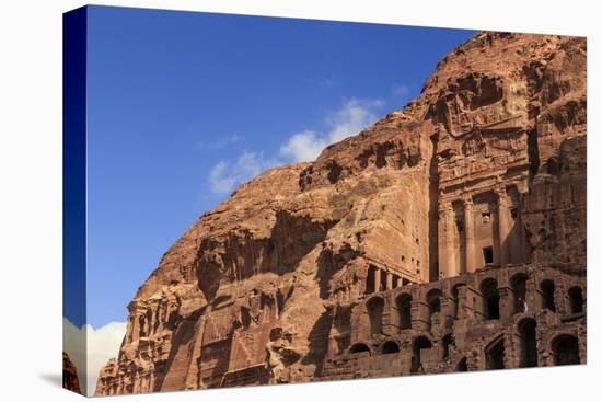 Tourist around the Urn Tomb, Royal Tombs, Petra, UNESCO World Heritage Site, Jordan, Middle East-Eleanor Scriven-Premier Image Canvas