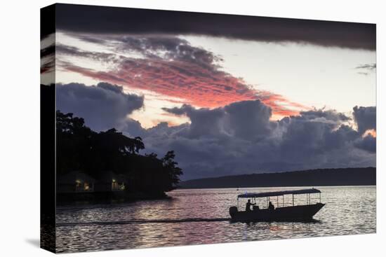 Tourist boat driving back home at sunset in Port Vila, Efate, Vanuatu, Pacific-Michael Runkel-Premier Image Canvas