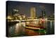 Tourist boat near the historic Boat Quay in Singapore river at dusk, Singapore-Martin Child-Premier Image Canvas