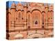 Tourist by Window of Hawa Mahal, Palace of Winds, Jaipur, Rajasthan, India-Keren Su-Premier Image Canvas