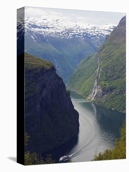 Tourist Cruise Ship on Geiranger Fjord, Western Fjords, Norway, Scandinavia, Europe-Christian Kober-Premier Image Canvas