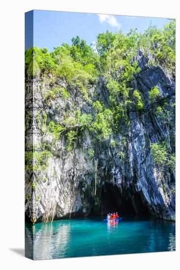 Tourist Entering a Little Rowboat, Puerto Princessa Underground River, Palawan, Philippines-Michael Runkel-Premier Image Canvas